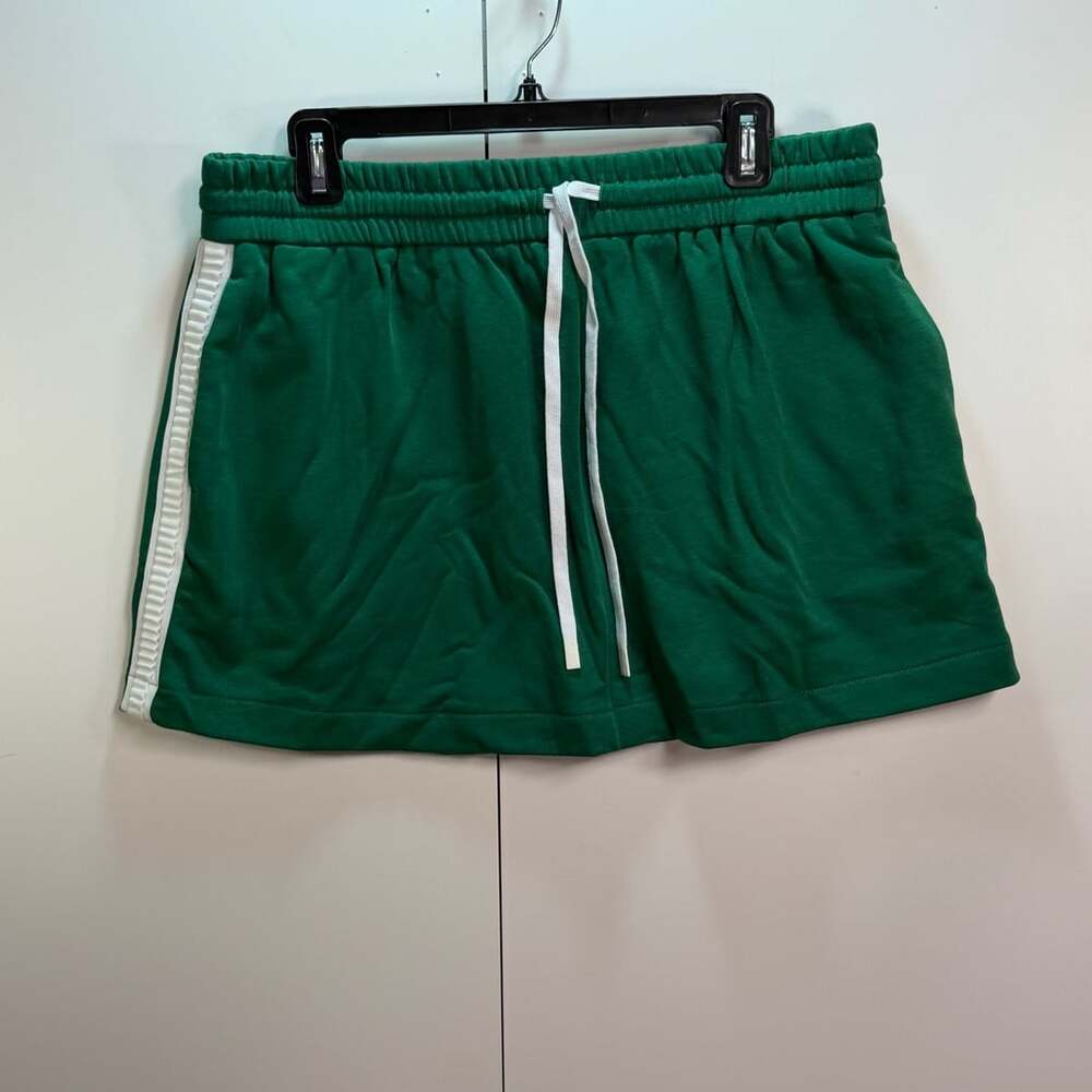 Cabi Women's Green French Terry Athletic Skort w/Drawstring - Side Stripe Size L